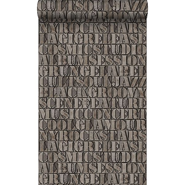 Origin Luxury Wallcoverings Tapete Alte Eiserne Druckbuchstaben Rostbraun 5 günstig online kaufen