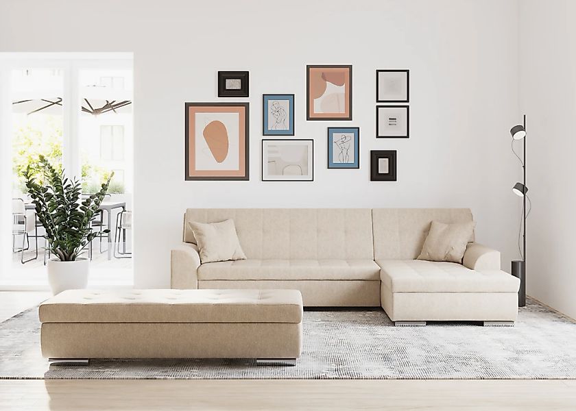 DOMO collection Ecksofa "Treviso viele Bezüge, auch in Cord, L-Form, B/T/H: günstig online kaufen