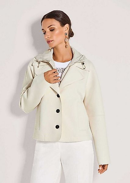 MADELEINE Outdoorjacke Scuba-Jacke mit Kapuze Baumwolljacke mit Reverskrage günstig online kaufen