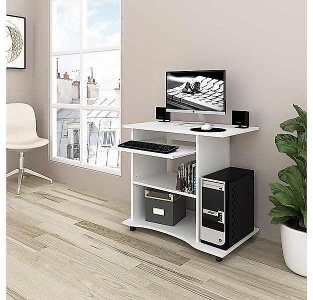 Vicco Laptoptisch Harm, Weiß, 80 x 50 cm (1-St) günstig online kaufen