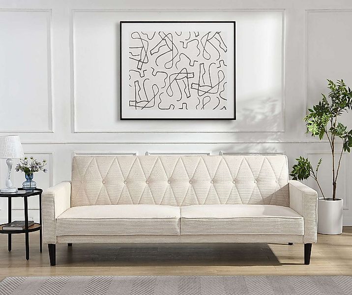 Dorel Home 3-Sitzer Avon, Schlafsofa 213cm, Bettfunktion (110/190cm), trend günstig online kaufen