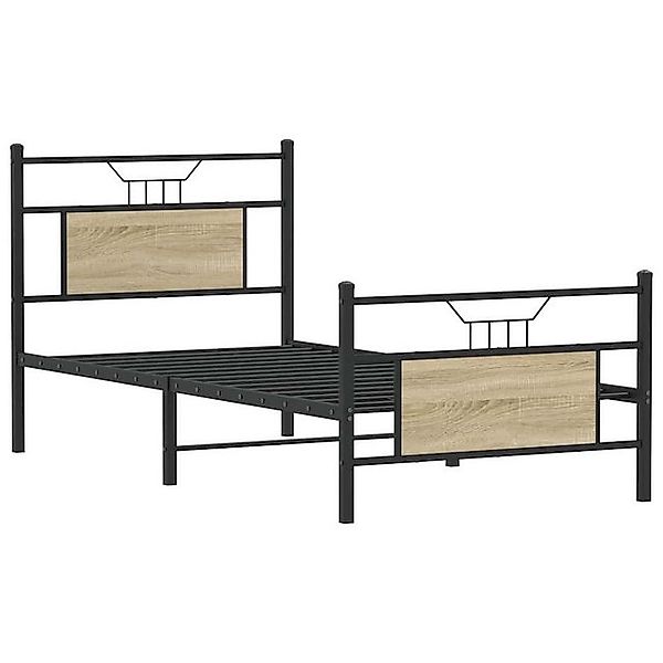 vidaXL Bett Bettgestell ohne Matratze Sonoma-Eiche 75x190 cm Holzwerkstoff günstig online kaufen