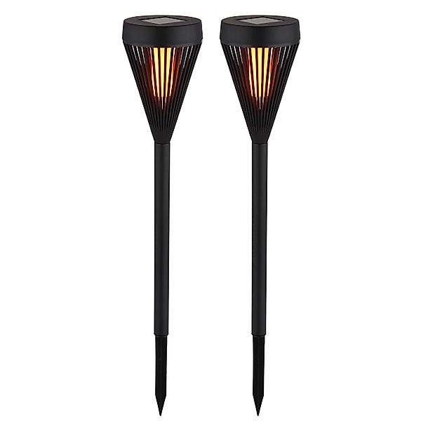Globo LED-Solarleuchte 43 cm x Ø 7,5 cm Schwarz Matt 2er Set günstig online kaufen