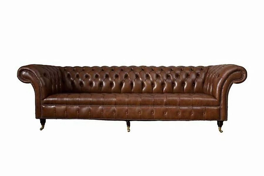 JVmoebel Sofa Sofa 4 Sitzer Luxus Möbel Chesterfield Leder Braun Design Mod günstig online kaufen