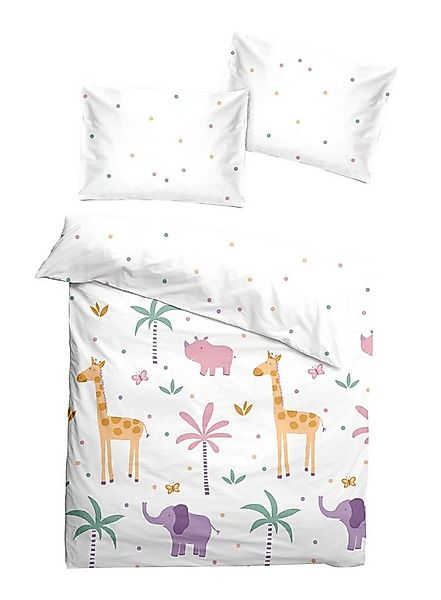 soma Babybettwäsche Renforcé Baby Wende-Bettwäsche 100x135 cm – Safari weiß günstig online kaufen