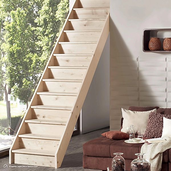 Treppen Intercon Holztreppe Casablanca Raumspartreppe Fichte Massiv Naturbe günstig online kaufen