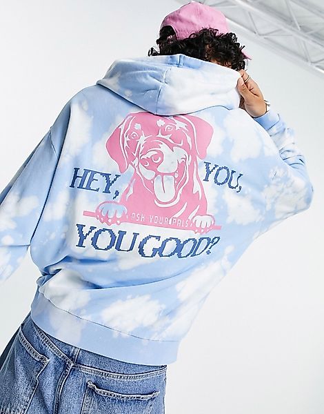 Crooked Tongues – Kapuzenpullover mit "You good dog"-Aufdruck in verwaschen günstig online kaufen