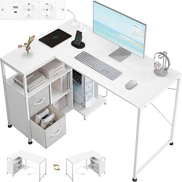 Woltu Schreibtisch (1-St), Eckschreibtisch, L-Form, Gaming Tisch mit Regal günstig online kaufen