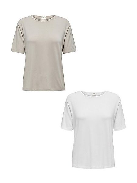 JACQUELINE de YONG T-Shirt T-Shirt 2er-Set Weich Regular Fit Rundhals (2-tl günstig online kaufen