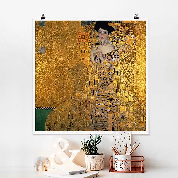 Poster Kunstdruck - Quadrat Gustav Klimt - Adele Bloch-Bauer I günstig online kaufen