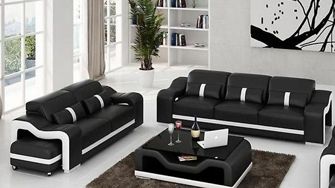 JVmoebel Sofa Design Sofagarnitur Couch Polster Sofas Leder Modern 3+2 Sitz günstig online kaufen