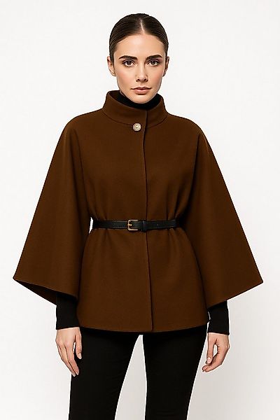 Worldclassca Poncho Worldclassca Poncho Crop Jacke Elegant Umhang Rollkrage günstig online kaufen