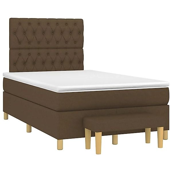 vidaXL Boxspringbett mit Matratze Dunkelbraun 120x200 cm Stoff 3137384 günstig online kaufen