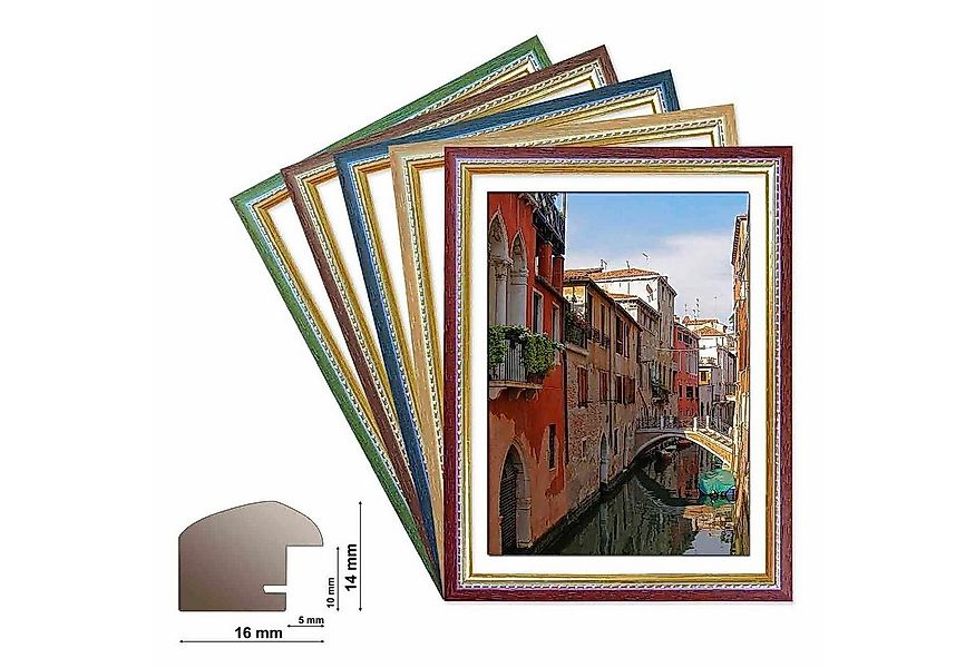 Bilderrahmen Neumann Einzelrahmen Holzrahmen MAILAND, Wechselrahmen in 5 Fa günstig online kaufen