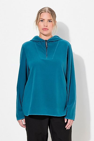 Ulla Popken Sweatshirt Fleece-Troyer kurz Oversized Kapuze Langarm günstig online kaufen