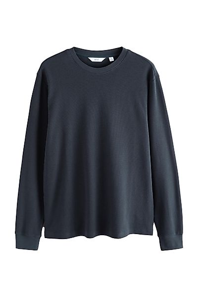 Next Langarmshirt Langärmeliges Hemd mit Micro-Waffelstruktur günstig online kaufen