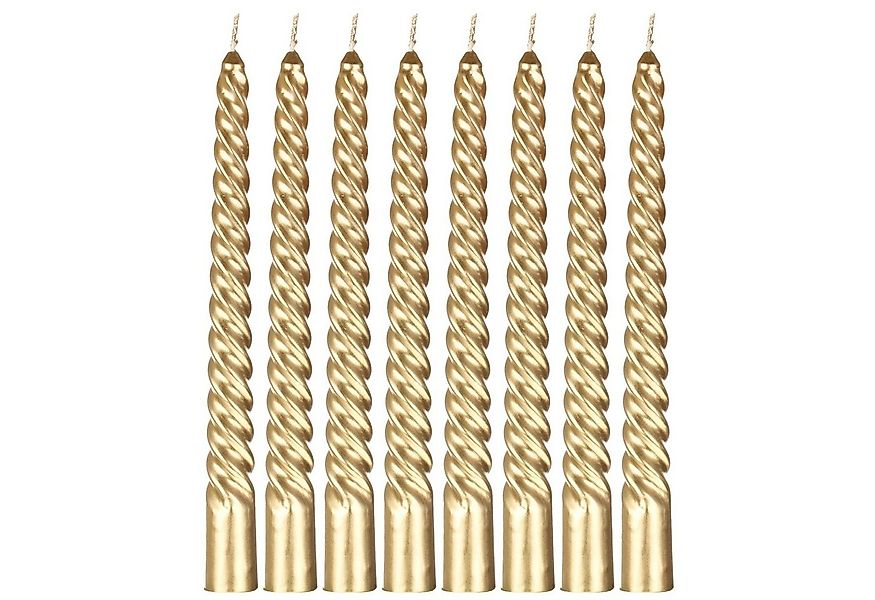 Macosa Home Tafelkerze Spiralkerze Spirale Gold 8 Stück 20 cm Stabkerzen me günstig online kaufen