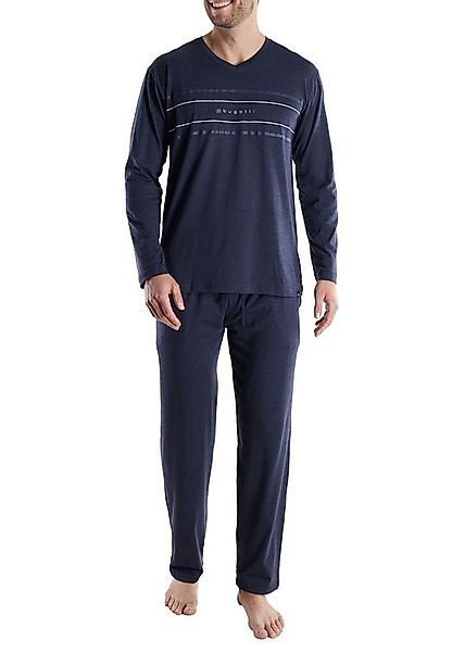 bugatti Pyjama BUGATTI Herren Pyjama blau uni (1 tlg) günstig online kaufen
