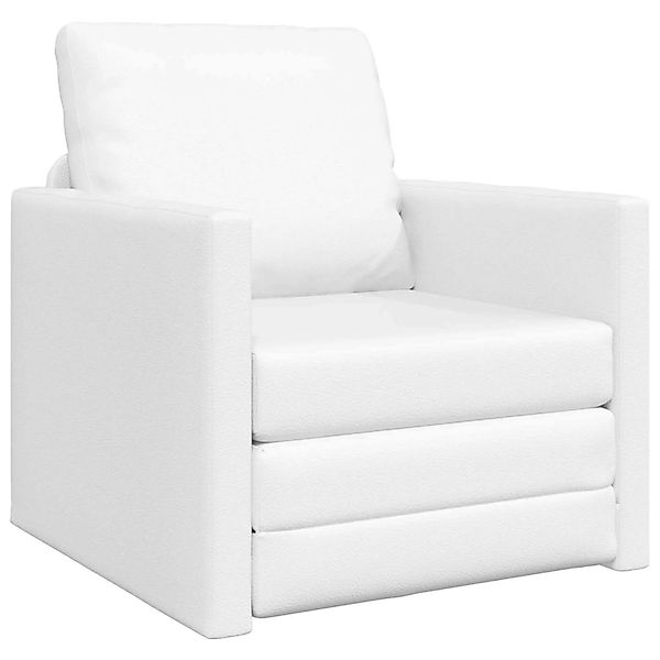 vidaXL Klappsofa Bett Weiß 74 x 77 x 81 cm PVC 42030493 günstig online kaufen