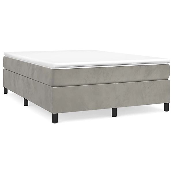 vidaXL Boxspringbett Hellgrau 140x200 cm Samt1399422 günstig online kaufen