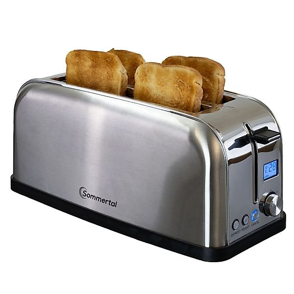 Sommertal Toaster ST1500 XXL 4 Scheiben mit Brötchenaufsatz günstig online kaufen