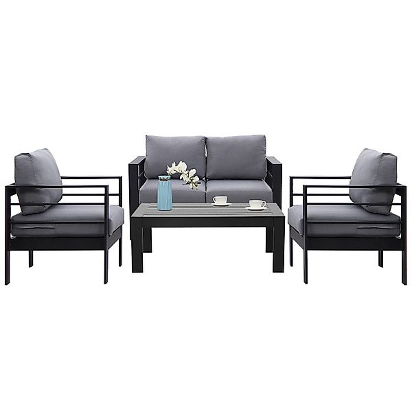 MeXo Gartenlounge-Set Balkonmöbel Set 4 Personen günstig online kaufen