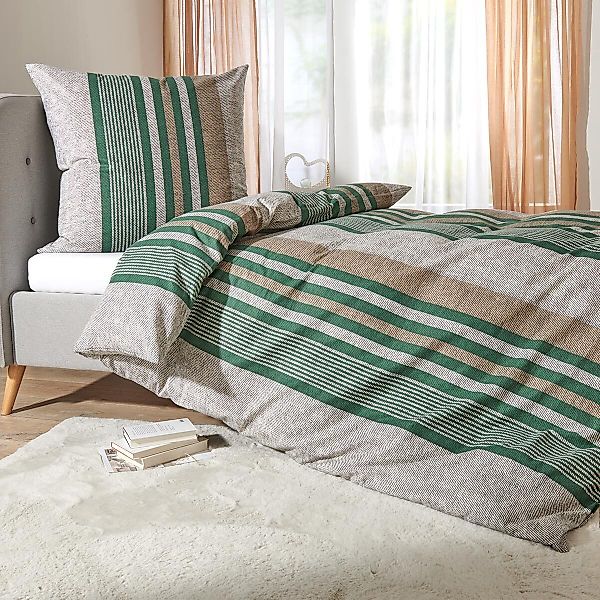 TRAUMSCHLAF Bettwäsche Streifen, Flanell, 2 teilig, günstig online kaufen