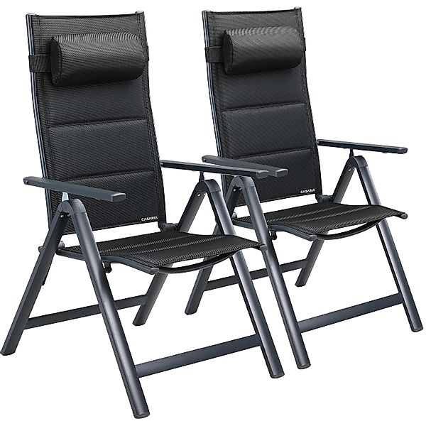 Gartenstuhl Hochlehner klappbar Bern Premium 2er-Set Anthrazit Alu gepolste günstig online kaufen