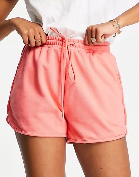 Hunkemöller – POP – Lounge-Shorts aus recycelter Baumwolle in Koralle-Orang günstig online kaufen