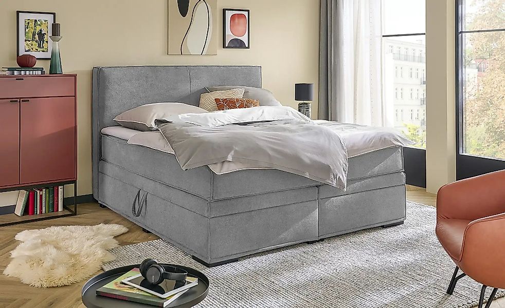 Boxi Boxspringbett mit Bettkasten Boxi Urban ¦ grau ¦ Maße (cm): B: 160 H: günstig online kaufen