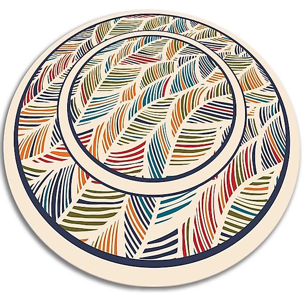 Tulup Teppich Konturblätter Vloerkleed Vinyl 130x130 cm Blau PVC Vloer Mat günstig online kaufen