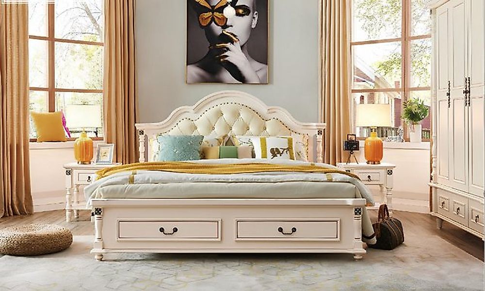 Xlmoebel Bett Set Schlafzimmer-Nachttisch aus Holz im Designer Luxus-Stil - günstig online kaufen