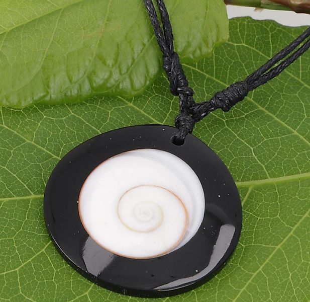 Guru-Shop Perlenkette Ethno Kette mit Perlmutteinlage, günstig online kaufen