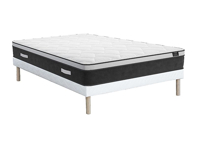 Taschenfederkernmatratze-Bettgestell-Set - 160 x 200 cm - Hybridmatratze - günstig online kaufen