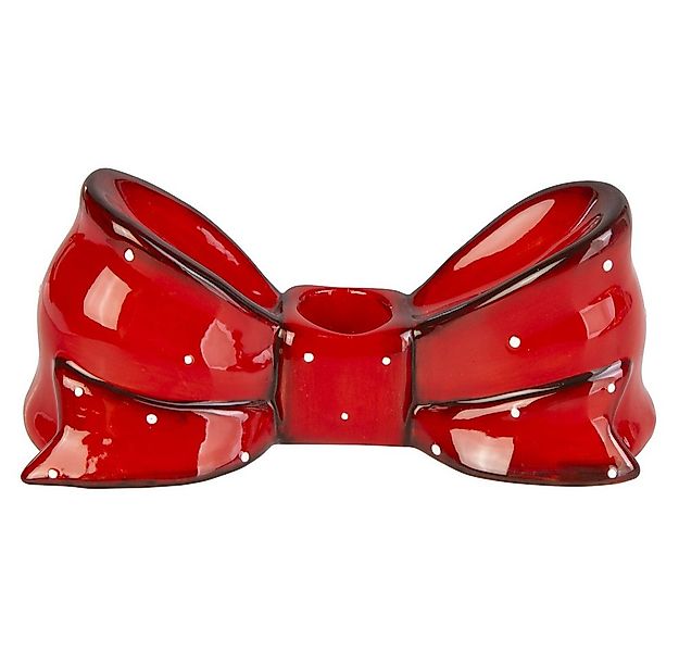 MICA Teelichthalter Kerzenhalter Schleife - rot - ca. 16,4 x 6,2 x 6,5 cm günstig online kaufen