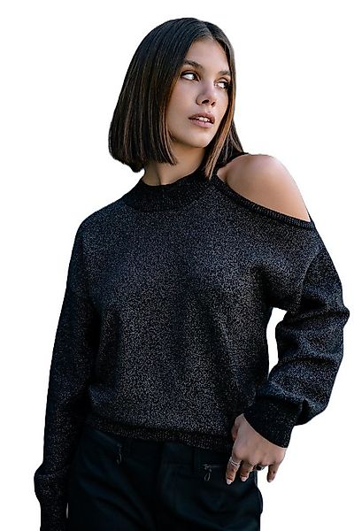 Freeman T. Porter Strickpullover Predige Lurex - Pullover mit freier Schult günstig online kaufen