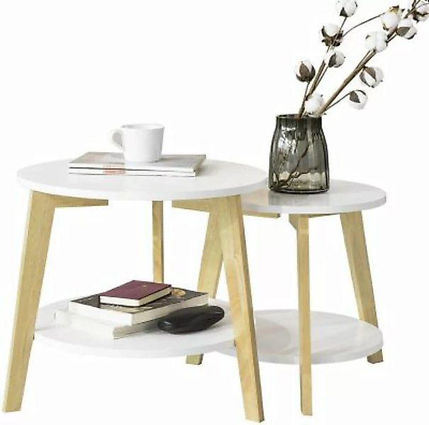 SoBuy® Beistelltisch Couchtisch, 2er Tisch-Set weiß günstig online kaufen
