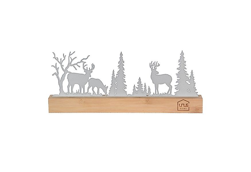 UNUS HOME Dekofigur Aufsteller Wald Silhouette 3 Hirsche (Weiß), Wald-Silho günstig online kaufen