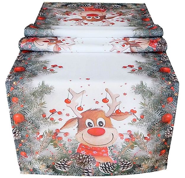 matches21 HOME & HOBBY Tischdecke Tischläufer LIVIA lustiges Rentier Weihna günstig online kaufen