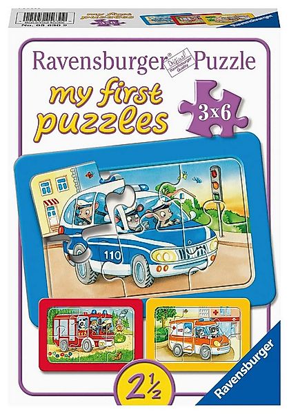 Ravensburger Puzzle Ravensburger Kinderpuzzle - Tiere im Einsatz - 3x6 Teil günstig online kaufen