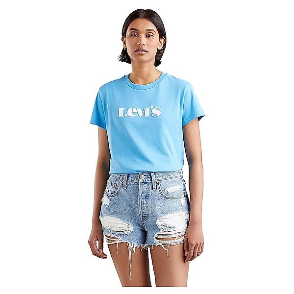 Levi´s ® The Perfect Kurzarm T-shirt XS Blue Seasonal MV Logo günstig online kaufen