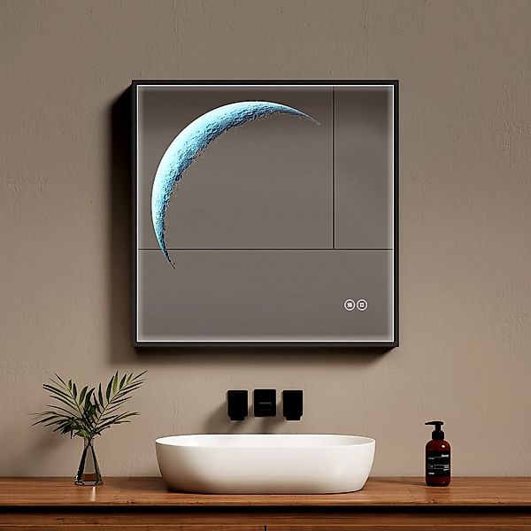 EMKE Badspiegel 6500K LED-Lichtspiegel Mondschein Dekospiegel günstig online kaufen