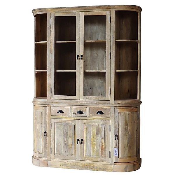 baario Buffet Schrank GUILLON halbrund braun Massivholz Vitrine Landhaus An günstig online kaufen