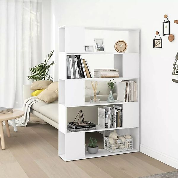 Bücherregal Raumteiler Weiß 100x24x155 Cm Spanplatte günstig online kaufen