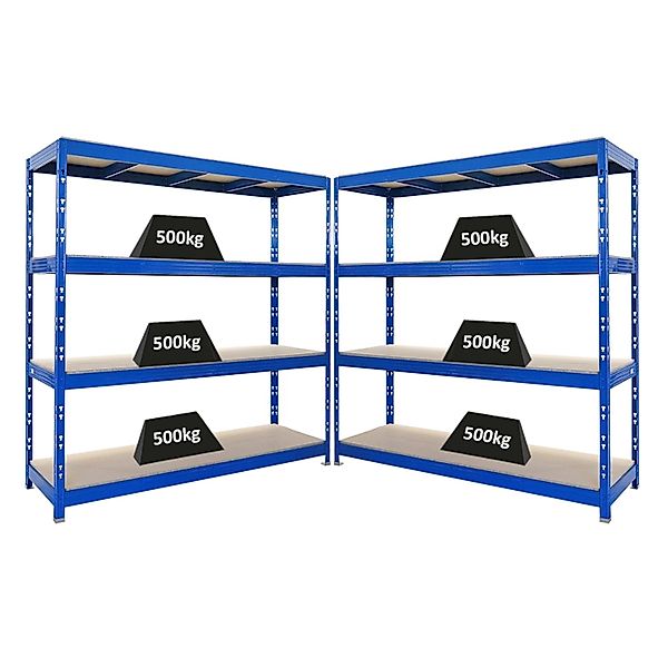 PROREGAL Mega Deal 2x Profi Schwerlastregal Rhino HxBxT 200x200x60cm 4 Span günstig online kaufen
