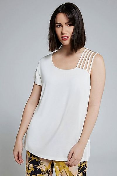 Ulla Popken Rundhalsshirt T-Shirt Classic asymmetrischer Ausschnitt günstig online kaufen