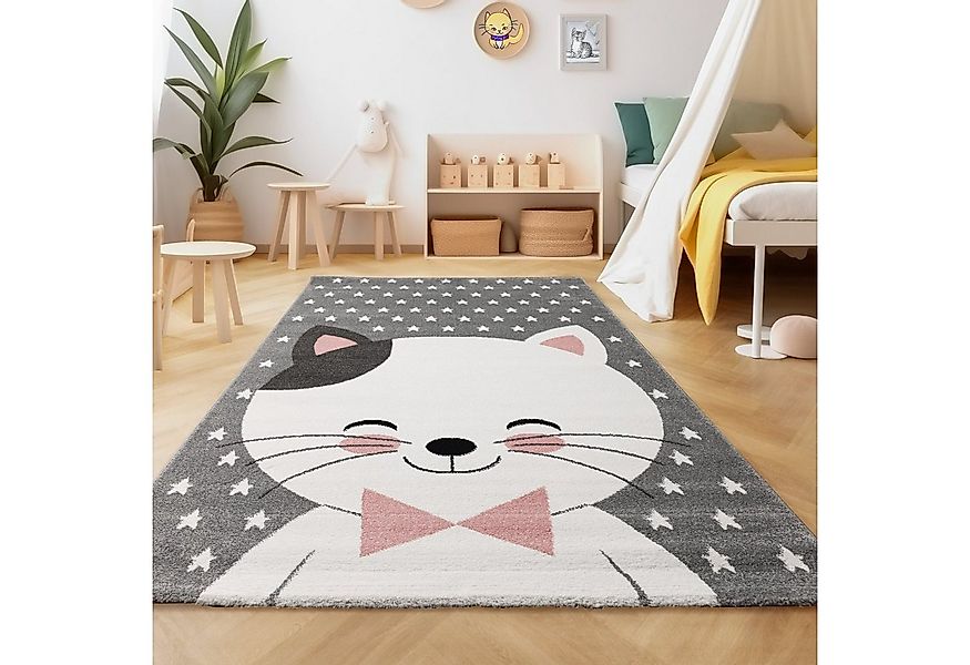 SIMPEX24 Teppich Niedliches Katze Design, Läufer, Höhe: 11 mm, Kinderteppic günstig online kaufen
