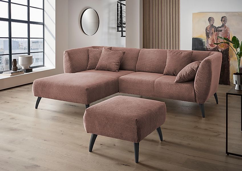 INOSIGN Ecksofa Colori L-Form, Holzfußfarbe wählbar, günstig online kaufen