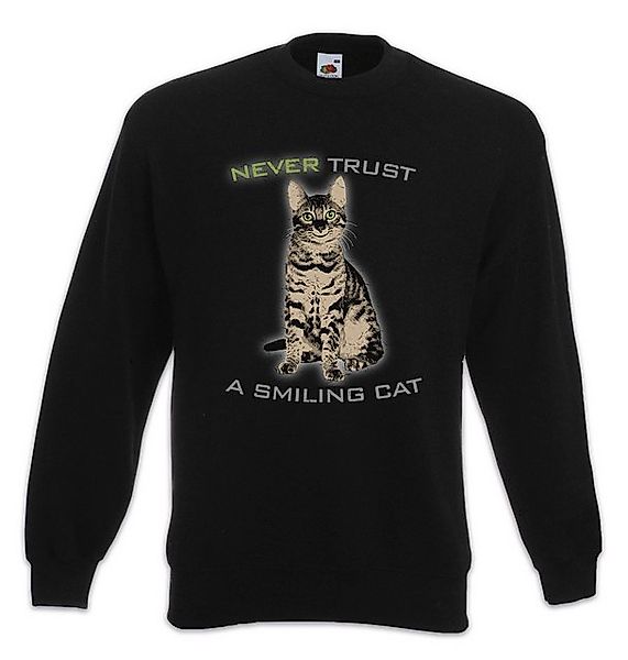 Urban Backwoods Sweatshirt Never Trust A Smiling Cat Sweatshirt Katze Kitte günstig online kaufen