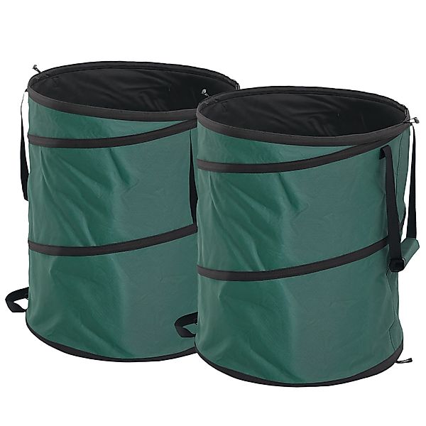 Outsunny Gartensack 2x160L wasserdicht Gartenabfallsack mit Reißverschlussd günstig online kaufen